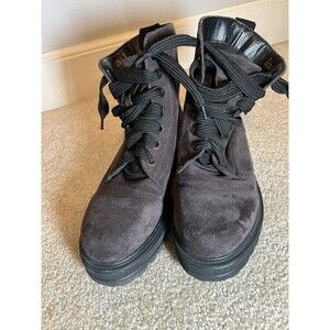 Catherine Malandrino Women’s Ultra Suede Brown Ankle Combat Boots Size 9